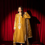 Olive green raw silk outfit with hand-done zardosi, Swarovski embellishments, and an embroidered organza dupatta.