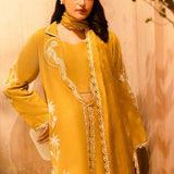 Nayra deep lime yellow stitched raw silk outfit with embroidery and embellishments