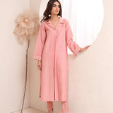 Blush pink raw silk dress â?? minimal, elegant, and chic.