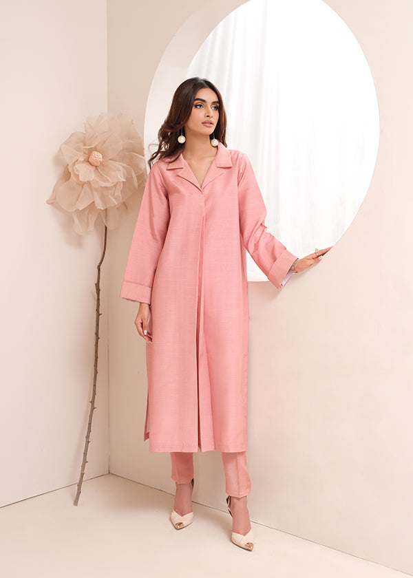 Blush pink raw silk dress â?? minimal, elegant, and chic.