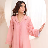 Blush pink raw silk dress â?? minimal, elegant, and chic.