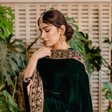 Green Embroidered Shawl